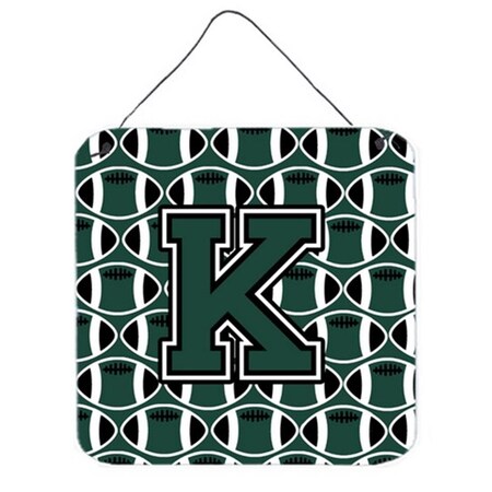 Carolines Treasures Letter K Football Green and White Wall or Door Hanging Prints CJ1071-KDS66